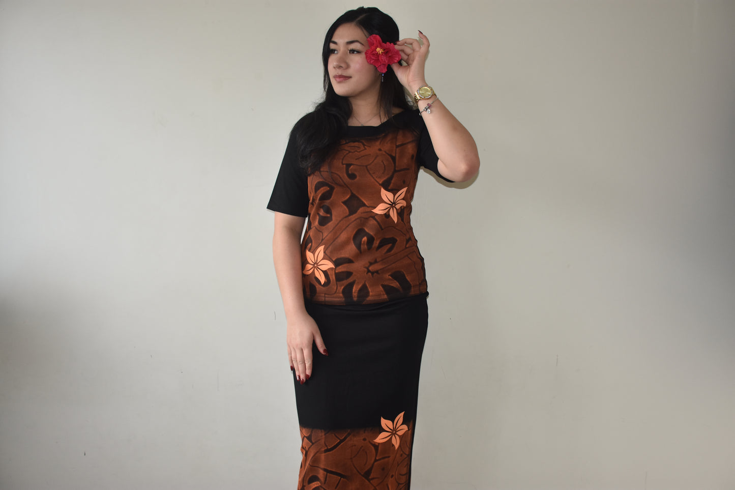 Ayla Puletasi in Orange
