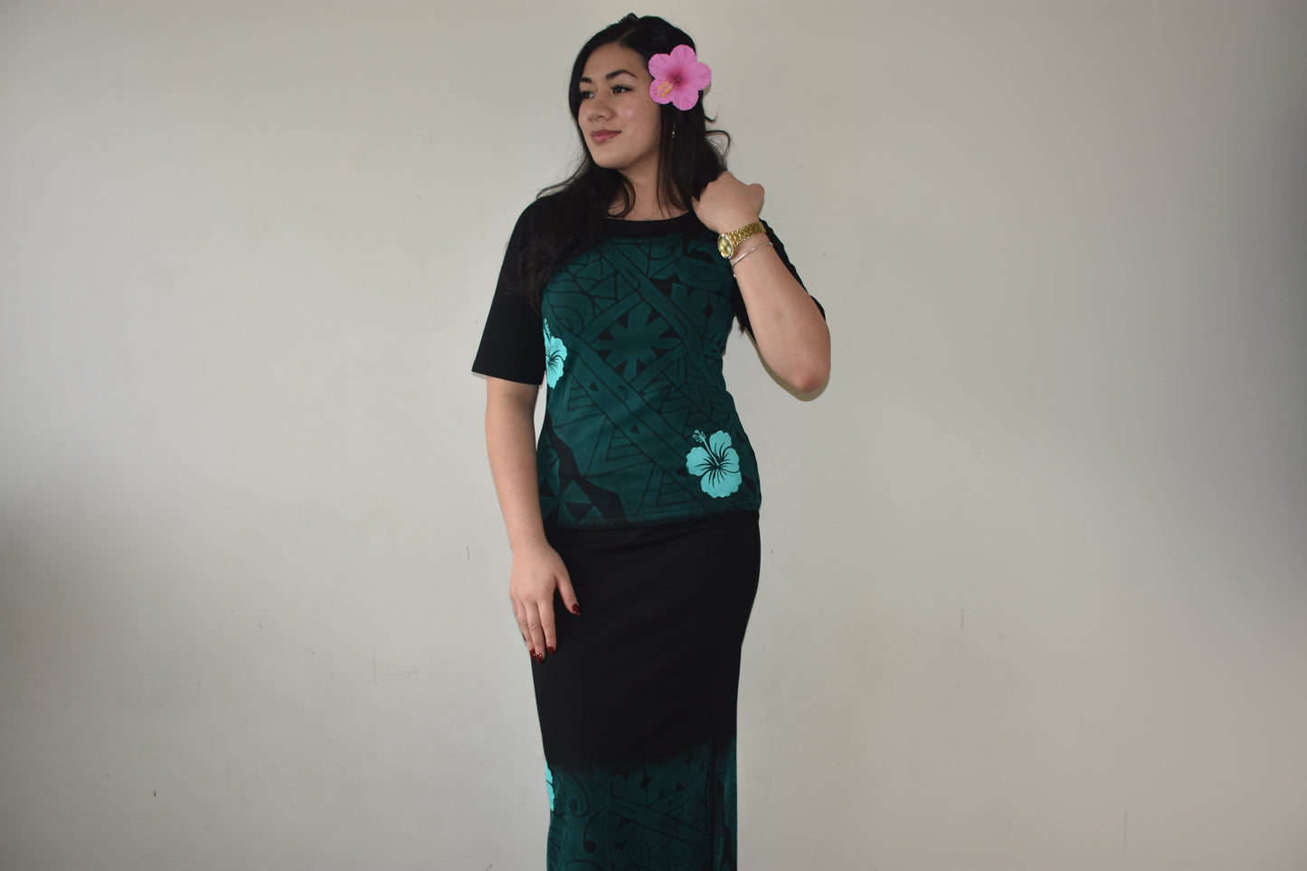 Ayla Puletasi in Green