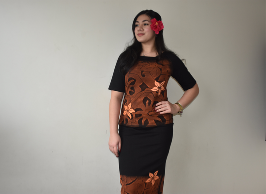 Ayla Puletasi in Orange