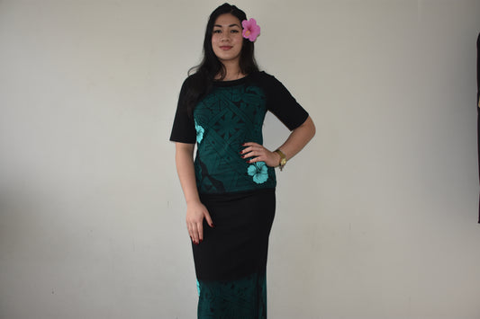 Ayla Puletasi in Green